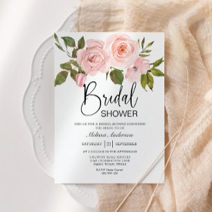Blush Pink Roses Blumendusche Einladung