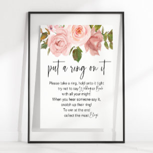 Blush Pink Roses Blumengestein setzen einen Ring a Poster