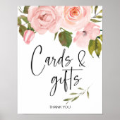Blush Pink Roses Blumenkarte und Geschenkgutschein Poster (Vorne)