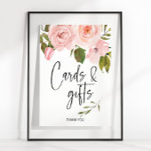 Blush Pink Roses Blumenkarte und Geschenkgutschein Poster