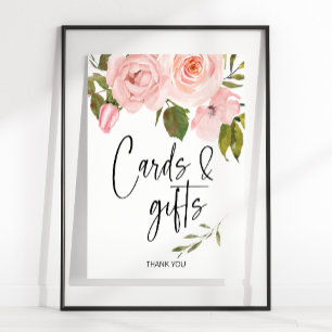 Blush Pink Roses Blumenkarte und Geschenkgutschein Poster