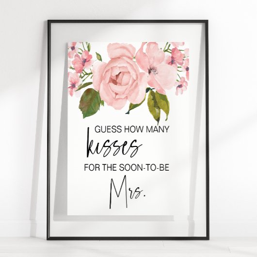 Blush Pink Roses Blumenräte wie viele Kisses Game Poster