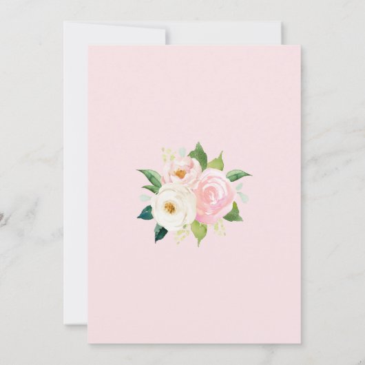Blush Pink Roses Botanische Wasserfarbenhochzeit Save The Date (Rückseite)