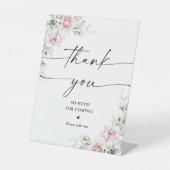 Blush Pink Roses Brautparty Vielen Dank für Ihre U Sockelschild (Vorderseite)