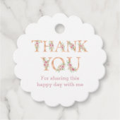 Blush Pink Roses Brautparty Vielen Dank Geschenkanhänger (Vorderseite)