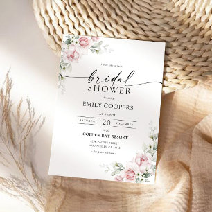 Blush Pink Roses Bridal Dusche Einladung