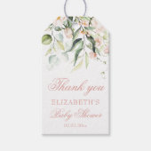 Blush Pink Roses Eucalyptus Baby Dusche Vielen Dan Geschenkanhänger (Vorderseite)