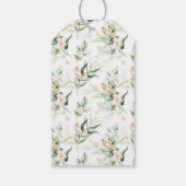 Blush Pink Roses Eucalyptus Baby Dusche Vielen Dan Geschenkanhänger (Rückseite)