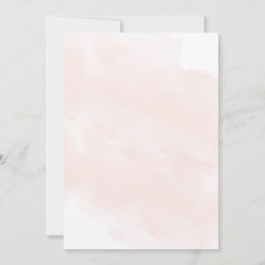 Blush Pink Roses Eucalyptus Girl Baby Dusche Einladung (Rückseite)