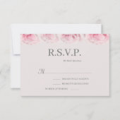 Blush Pink Roses Gray Elegante Blumenzange RSVP Einladung (Vorderseite)