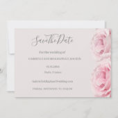 Blush Pink Roses Grey Floral Save the Date Hochzei Einladung (Vorderseite)