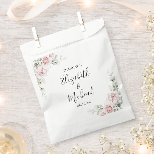 Blush Pink Roses Hochzeitsfeier Gefallen Beutel Geschenktütchen (Ausgeschnitten)
