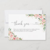 Blush Pink Roses Hochzeitsflat Danke Karten (Vorderseite)