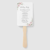 Blush Pink Roses Hochzeitsprogramm Hand Fan Fächer (Rückseite)