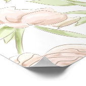 Blush Pink Roses Modern Wedding Seating Chart Poster (Ecke)