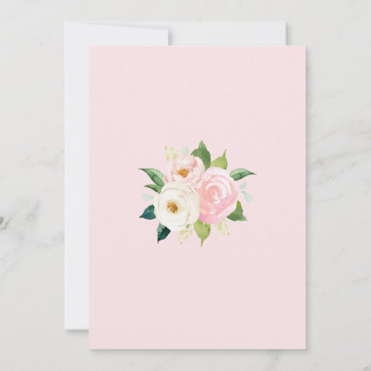 Blush Pink Roses Moderne Blumenhochzeit Einladung (Rückseite)