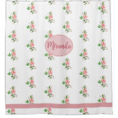 Blush Pink Roses Muster Duschvorhang (Vorderseite)