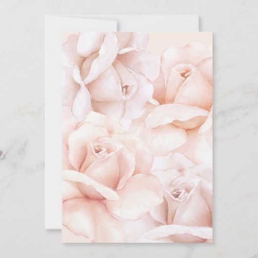 Blush Pink Roses Script Baby Dusche by Mail Einladung (Rückseite)