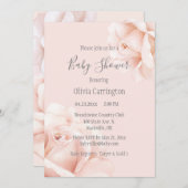 Blush Pink Roses Script Baby Dusche Einladung (Vorne/Hinten)