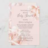 Blush Pink Roses Script Drive by Baby Dusche Einladung (Vorne/Hinten)