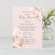 Blush Pink Roses Script Drive by Baby Dusche