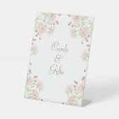 Blush Pink Roses Wedding Cards Gift Sign Sockelschild (Vorderseite)