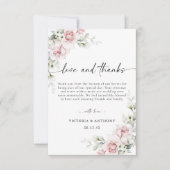 Blush Pink Roses Wedding Danke Karte (Vorderseite)
