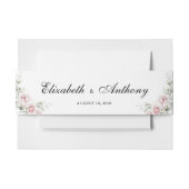 Blush Pink Roses Wedding Einladung Bauchband Einladungsbanderole (Vorderseite Beispiel)