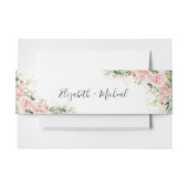 Blush Pink Roses Wedding Einladung Bauchband Einladungsbanderole (Vorderseite Beispiel)