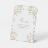 Blush Pink Roses Wedding Favors Sign Sockelschild (Vorderseite)