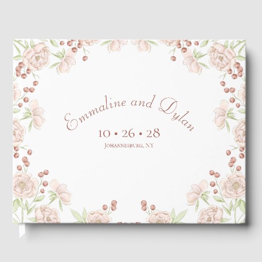 Blush Pink Roses Wedding Gästebuch (Vorderseite)