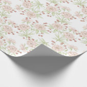 Blush Pink Roses Wedding Geschenkpapier (Ecke)