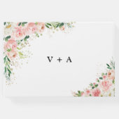 Blush Pink Roses Wedding Guest Book Gästebuch (Rückseite)