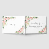 Blush Pink Roses Wedding Guest Book Gästebuch (Voll)