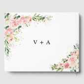 Blush Pink Roses Wedding Guest Book Gästebuch (Rückseite)