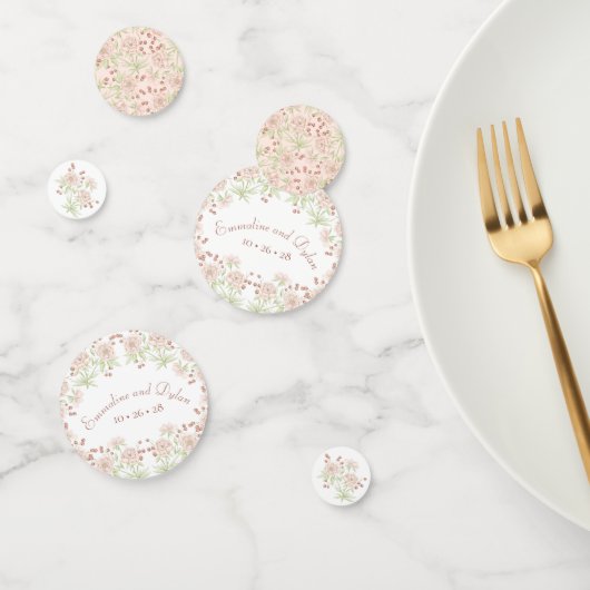 Blush Pink Roses Wedding Konfetti (Gruppe)