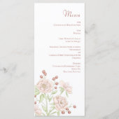 Blush Pink Roses Wedding Modern Menus Menükarte (Vorderseite)