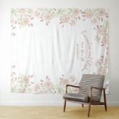 Blush Pink Roses Wedding Photo Backdrop Wandteppich (Beispiel (Horizontal))