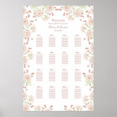 Blush Pink Roses Wedding Seating Chart Poster (Vorne)