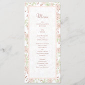 Blush Pink Roses Wedding Vintage Menus Menükarte (Vorderseite)