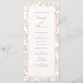 Blush Pink Roses Wedding Vintage Programs Menükarte (Vorderseite)