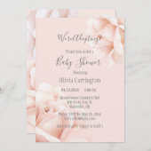 Blush Pink Roses Wir Adoptiere Script Baby Shower Einladung (Vorne/Hinten)