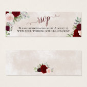 Blush Pink & Rote Rosen HochzeitsrSVP Online-Karte (Vorne & Hinten)