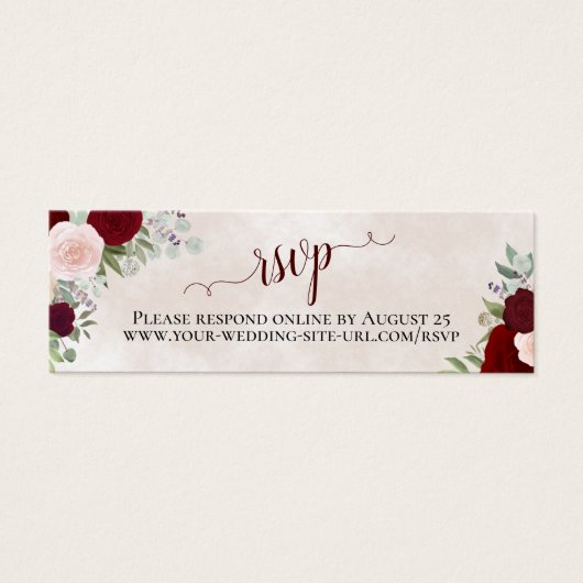 Blush Pink & Rote Rosen HochzeitsrSVP Online-Karte (Vorderseite)