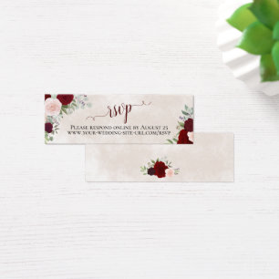 Blush Pink & Rote Rosen HochzeitsrSVP Online-Karte