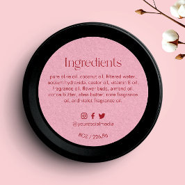 Blush Pink Round Ingredients Product Label  Runder Aufkleber
