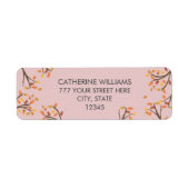 Blush Pink Rücksendeadresse Herbst Zweig (Vorne)