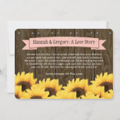 BLUSH PINK RUSTIC SUNFLOWER SAVE THE DATE KARTE (Rückseite)