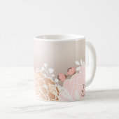 Blush Pink Rustikales Glam Blume Personalisiert Kaffeetasse (VorderseiteRechts)
