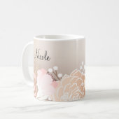 Blush Pink Rustikales Glam Blume Personalisiert Kaffeetasse (Vorderseite Links)